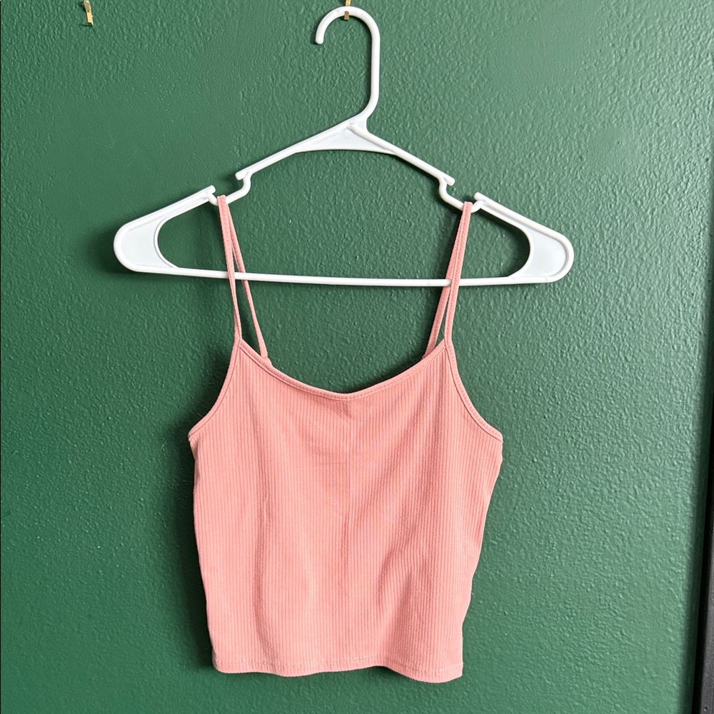 Pink Ribbed Women's Camisole Top